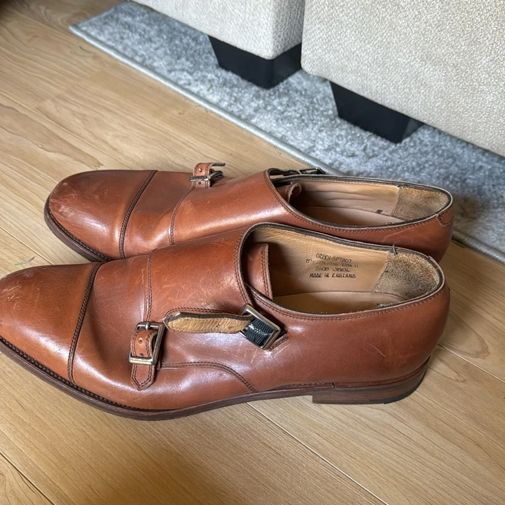 Alfred Sargent J. Crew Mahogany Double Monk Strap Shoes